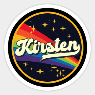 Kirsten // Rainbow In Space Vintage Style Sticker